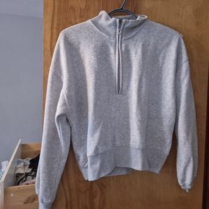 Women's Gray Half-Zip Sweater